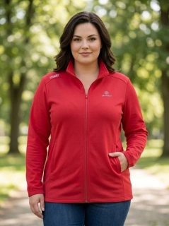 Dámská slabší červená mikina Benter 23284 XL-4XL K857