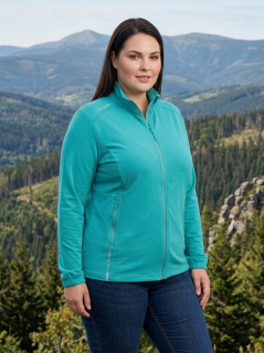 Dámská nadměrná slabší tyrkysová mikina Benter 23281 3XL-6XL K856